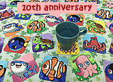 Children's Day Coasters painting of cartoon sea creatures for kids