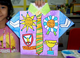 Father's Day origami shirt painting for kids