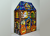 Halloween 3D spooky house painted for our Halloween events and activities for kids.