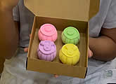 Children holiday art classes highlight: clay mooncakes by a child, age 11, from our children holiday art classes.