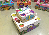 Mother's Day giant cardboard 2-tier cakes painted by the children
