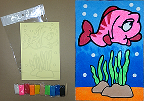 Art supplies / kids birthday party ideas / gift ideas: sand art, fish design